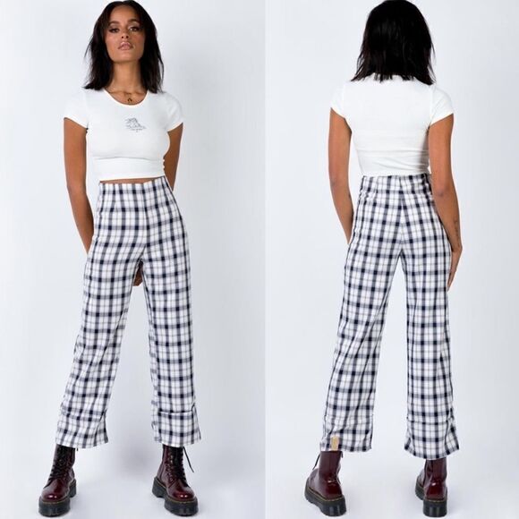Princess Polly Euros Plaid Pants - Picture 2 of 14